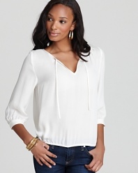 Simple and elegant, this Joie tie-front top is a must-have for easy chic.