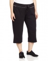 Calvin Klein Performance Women's Plus Size Everyday French Terry Crop Pant, Black, 1X
