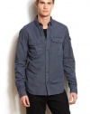 A|X Armani Exchange Men's Long Sleeve Logo Utility Shirt