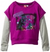 Puma Girls 7-16 Pullover Slider Sweatshirt, Purple Cactus, Medium