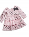 GUESS Kids Girls Newborn Girl Tiered Dress & Bloomers Set (0-9M), LIGHT PINK (3/6M)