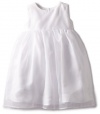 Us Angels Baby-Girls Infant Classic Organza Full Skirt Dress, White, 18 Months
