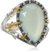 Elizabeth and James Thorns Sterling Silver Aqua Chalcedony Large Ring