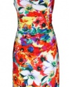 Lauren Ralph Lauren Dress Women's Multi Color Floral Print Drape Neck Dress 10