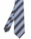 Hugo Boss Black Silk Diagonal Stripe Tie Blue