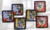 New Romero Britto Coasters Cocktail Martini Set of 6 Beer Drinks Party Gift Home