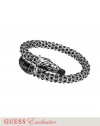 GUESS Women's Silver-Tone Zebra Coil Bracelet, SILVER