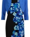 Jessica Howard Women's Floral Print Jersey Dress and Sweater Set
