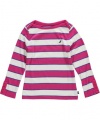 Nautica Girls 2-6X Long Sleeve Stripe Shirt, Bright Pink, 6