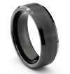 8MM Tungsten Carbide Brushed Black Mens Wedding Band Ring (Available Sizes 7-14 Including Half Sizes)
