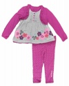Calvin Klein Girls 2-6X Tunic with Attached Cardigan with Leggings 4-6X