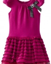 Youngland Girls 2-6X Short Sleeve Drop Waist Tier Dress