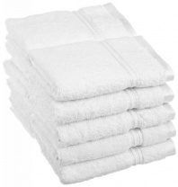 Luxury Spa Collection - 6 Piece Terry Washcloth / Face Towel Set - 100% Genuine Egyptian Cotton, WHITE