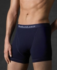 Polo's boxer brief is constructed to offer the ultimate in shape and support in soft cotton jersey.