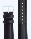 Mens Genuine Italian Leather Watchband Chronograph Style Black 24mm Watch Band - by JP Leatherworks