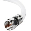 Mediabridge Coaxial Digital Audio/Video Cable (50 Feet) - Triple Shielded F-Pin to F-Pin with Easy Grip Connector Caps - White