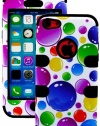 myLife (TM) Black + Colorful Bubbles 3 Layer (Hybrid Flex Gel) Grip Case for New Apple iPhone 5C Touch Phone (External 2 Piece Full Body Defender Armor Rubberized Shell + Internal Gel Fit Silicone Flex Protector + Lifetime Waranty + Sealed Inside myLife A