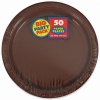 Amscan Chocolate Brown Big Party Pack Dinner Plates (50)