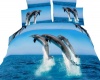 Dolce Mela DM425T Atlantic Dolphins Twin Cotton Duvet Cover Set