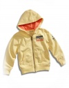 GUESS Kids Little Boy Zip-Front Hoodie with Logo Applique, YELLOW (3T)