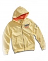GUESS Kids Big Boy Zip-Front Hoodie with Logo Applique, YELLOW (8/10)