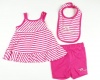 Rocawear Infant Pink Top Short Bib 3 Piece Set (6-9M)