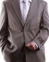Men's Single Breasted Two Button Tan Pinstripe Dress Suit