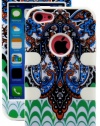myLife (TM) White + Colorful Abstract Paisleys 3 Layer (Hybrid Flex Gel) Grip Case for New Apple iPhone 5C Touch Phone (External 2 Piece Full Body Defender Armor Rubberized Shell + Internal Gel Fit Silicone Flex Protector + Lifetime Waranty + Sealed Insid