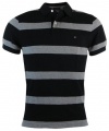 Tommy Hilfiger Mens Custom Fit Striped Polo Shirt