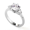 Magic Collection 18k White Gold Plated 1.2 Carat 3-Stone Cubic Zirconia Engagement Ring R150