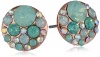 Betsey Johnson Blue & Rose Gold Boost Multi-Crystal Stud Earrings