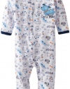 Bon Bebe Baby-boys Newborn Lets Play Snap Front Footed Coverall