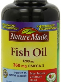 Nature Made Fish Oil Omega-3 1200mg, 180 Softgels (Pack of 3)