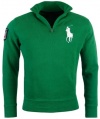 Polo Ralph Lauren Mens French Rib Big Pony Logo Pullover - M - Green