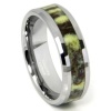 Tungsten Carbide Green Riverstone Inlay Wedding Band Ring Sz 13.0 SN#700