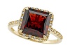 Genuine Garnet Ring by Effy Collection Yellow Gold Size 6