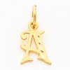 Letter S Pendant in 10kt Yellow Gold - Brilliant - Unisex Adult - Brushed Satin