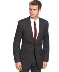 Alfani RED Jacket, Charcoal with Burgandy Stripe Slim Fit Suit Separate