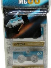 TDK D-MC60U3 Audio Microcassettes With Case - 60 MIN, 3 PK