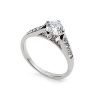 FM42 White Gold Finish Solitaire Round Cubic Zirconia Engagement Ring R47