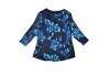 INC International Concepts Plus Size Blouse 3 4 Sleeve, Blue Floral, 0x