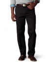 Dockers Men's Signature Khaki D3 Classic Fit Flat Front Pant, Black, 36x32