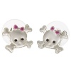 DaisyJewel Pretty Pink Pirate Brigade Skull and Crossbones Stud Earrings