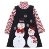 Bonnie Jean Girls Snowman Winter Chevron Holiday Jumper Dress Set (3T)
