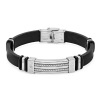 Black Rubber Bracelet with Locking Stainless Steel Clasp 8 1/2 inches