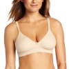 Warner's Women's Daisy Lace Wire-Free with Plushline Bra, Sand, 36C