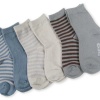 Naartjie Boy's Cotton Neutral Stripes & Solids Crew Socks 6 Pack