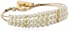 Anne Klein Gold Tone and Pearl Wire Coil Bracelet