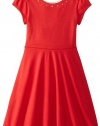 Blush by Us Angels Big Girls' Cap Sleeve Bow Back Dress, Red, 16