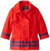 Nautica Baby-Girls Infant Double Breasted Coat, Dark Red, 18 Months
